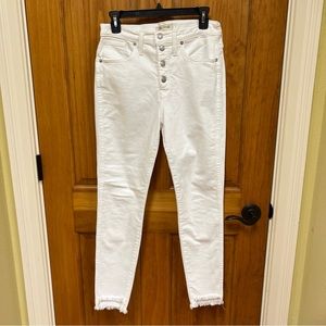 Madewell White 10" High Rise Skinny Jeans, Size 29, EUC